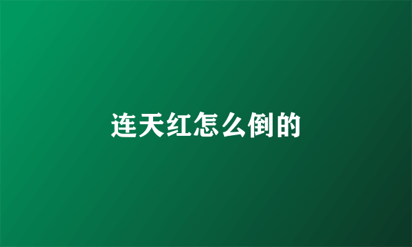 连天红怎么倒的