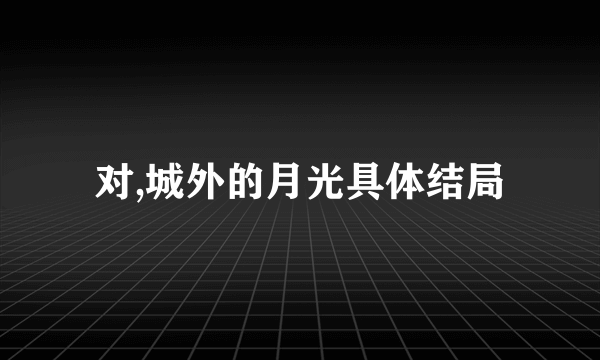 对,城外的月光具体结局
