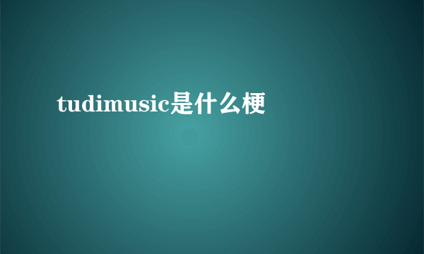 tudimusic是什么梗