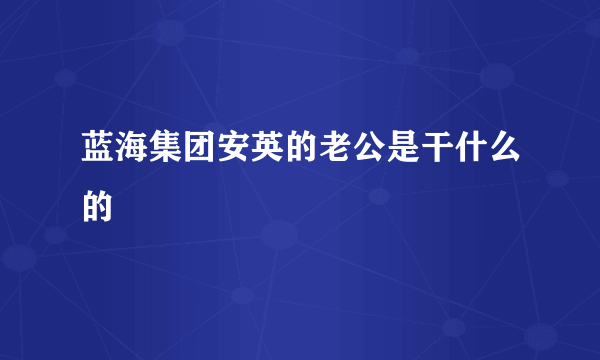 蓝海集团安英的老公是干什么的
