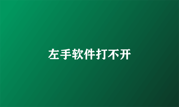 左手软件打不开