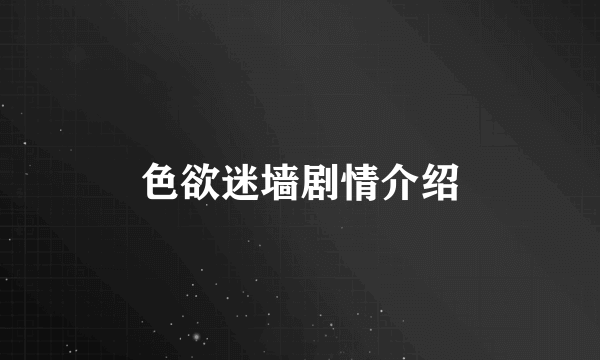 色欲迷墙剧情介绍