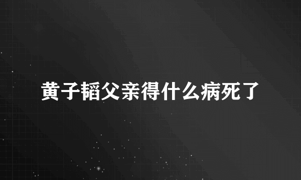 黄子韬父亲得什么病死了