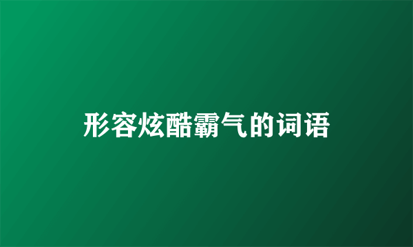形容炫酷霸气的词语
