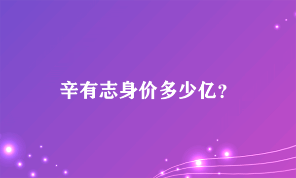 辛有志身价多少亿？