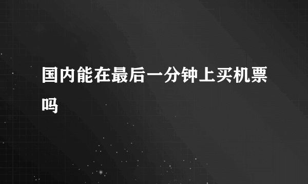 国内能在最后一分钟上买机票吗