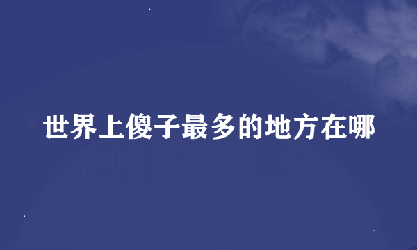 世界上傻子最多的地方在哪