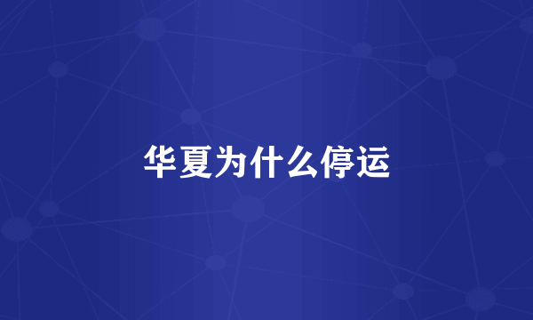 华夏为什么停运