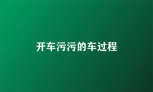开车污污的车过程