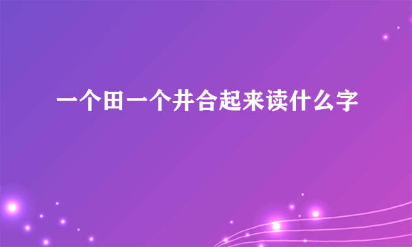 一个田一个井合起来读什么字