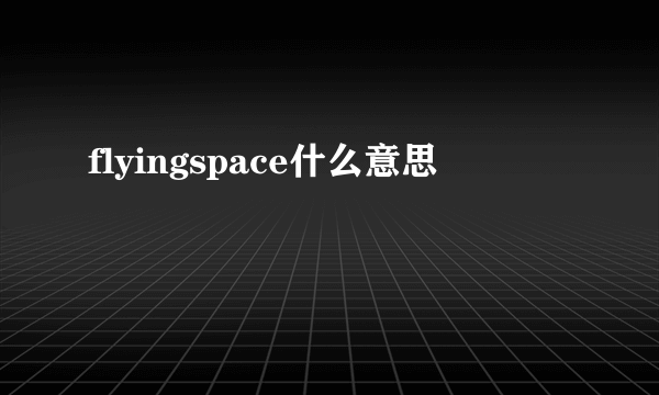 flyingspace什么意思