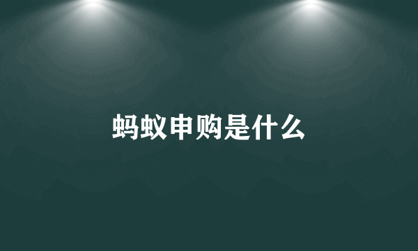 蚂蚁申购是什么