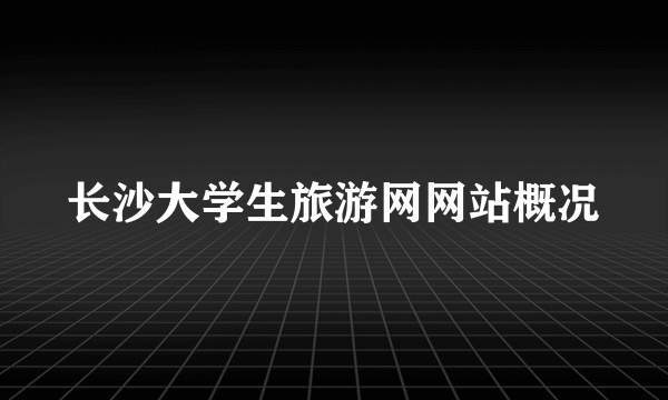 长沙大学生旅游网网站概况