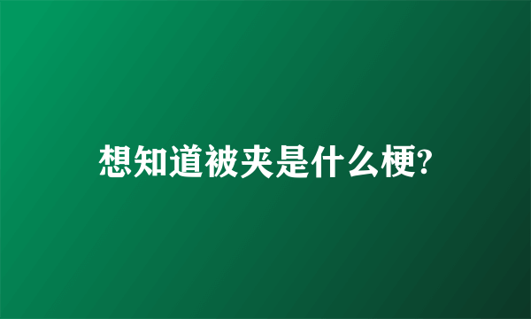 想知道被夹是什么梗?