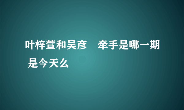 叶梓萱和吴彦堃牵手是哪一期 是今天么