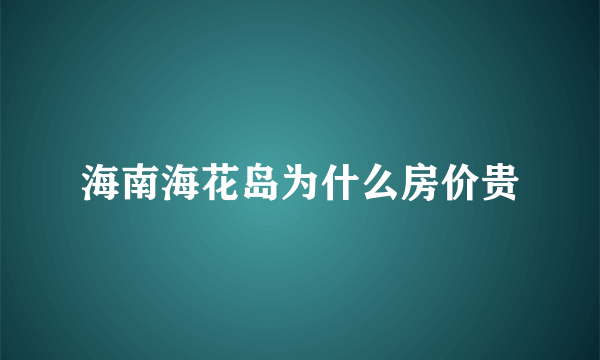 海南海花岛为什么房价贵