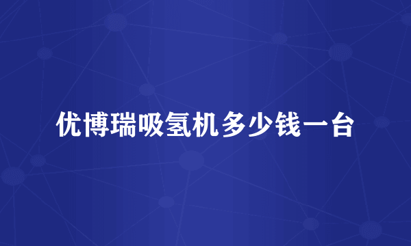 优博瑞吸氢机多少钱一台