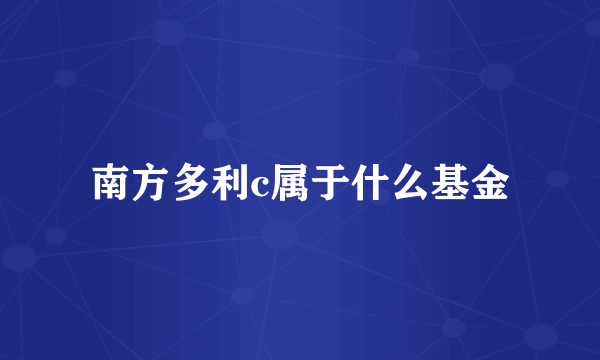 南方多利c属于什么基金