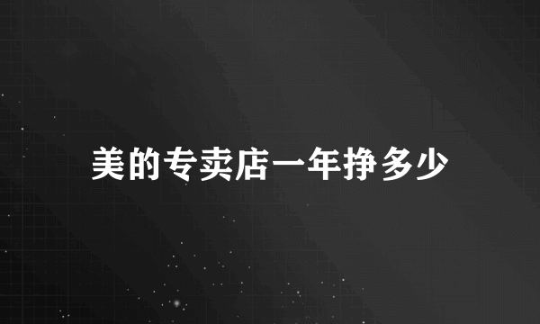 美的专卖店一年挣多少