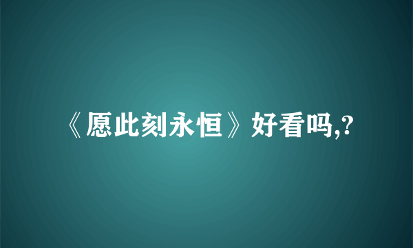 《愿此刻永恒》好看吗,?