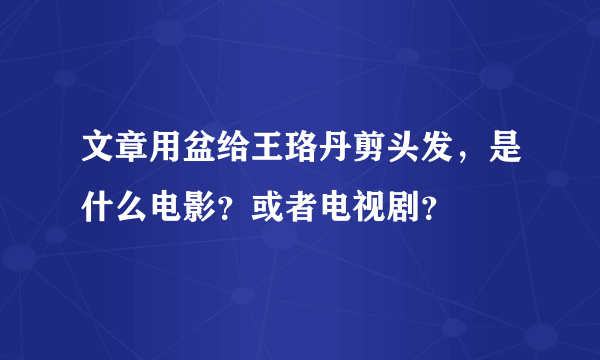 文章用盆给王珞丹剪头发，是什么电影？或者电视剧？