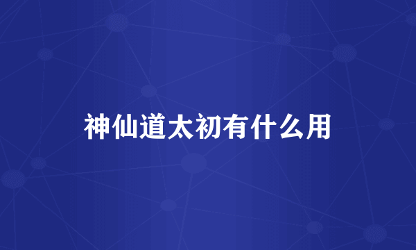 神仙道太初有什么用