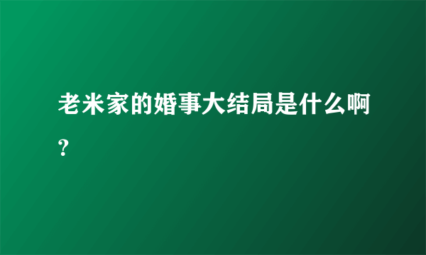 老米家的婚事大结局是什么啊？