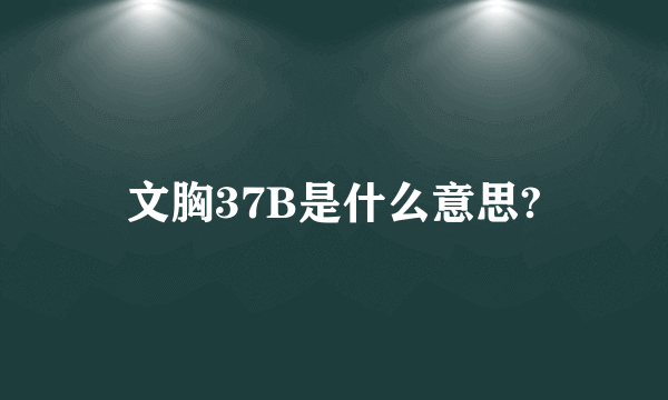 文胸37B是什么意思?