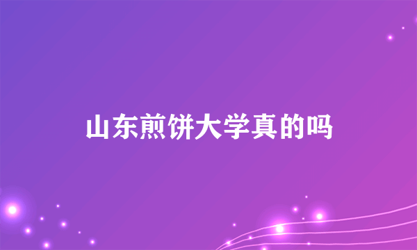 山东煎饼大学真的吗