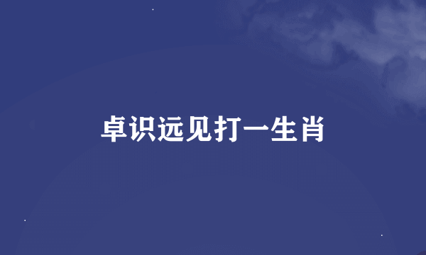 卓识远见打一生肖