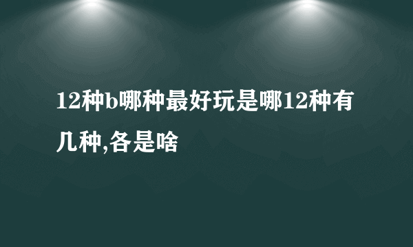 12种b哪种最好玩是哪12种有几种,各是啥