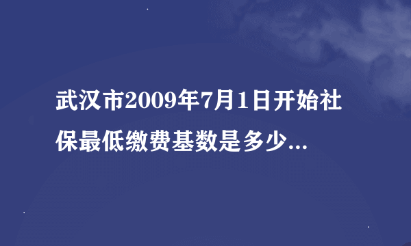 武汉市2009年7月1日开始社保最低缴费基数是多少，单位和各人各负担多少？