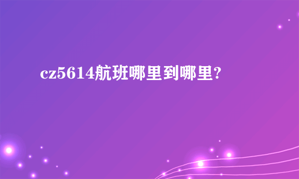 cz5614航班哪里到哪里?