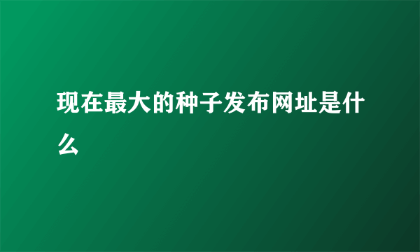 现在最大的种子发布网址是什么