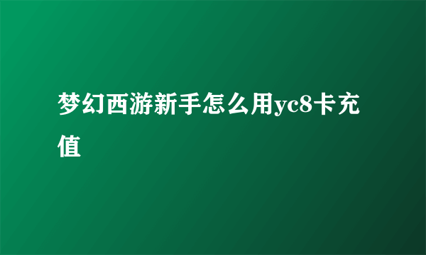 梦幻西游新手怎么用yc8卡充值