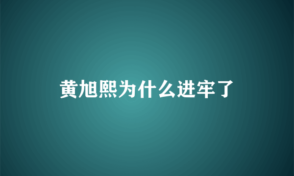 黄旭熙为什么进牢了