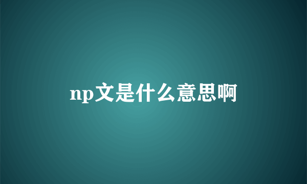 np文是什么意思啊