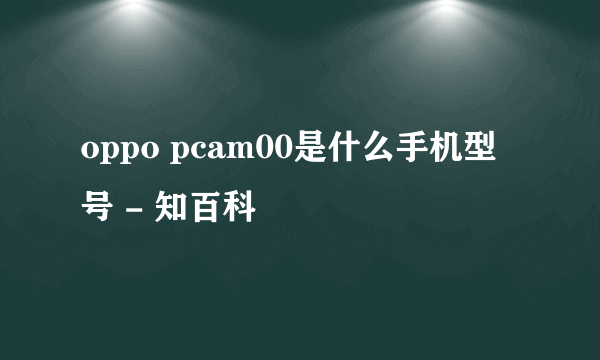 oppo pcam00是什么手机型号 - 知百科