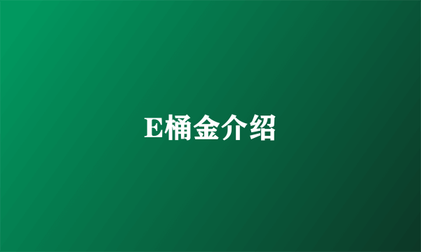 E桶金介绍