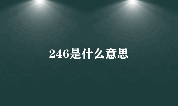 246是什么意思