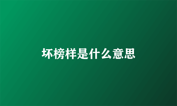 坏榜样是什么意思