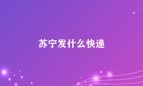苏宁发什么快递