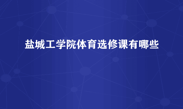 盐城工学院体育选修课有哪些
