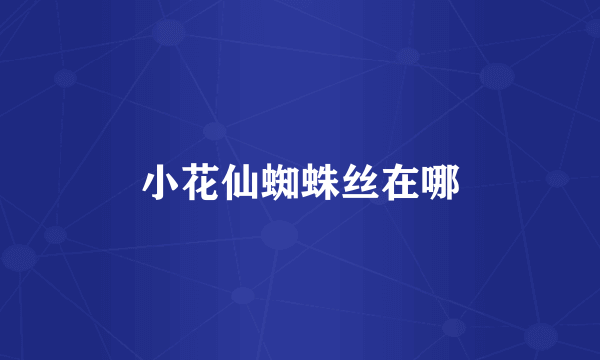 小花仙蜘蛛丝在哪