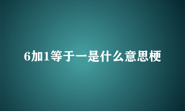6加1等于一是什么意思梗