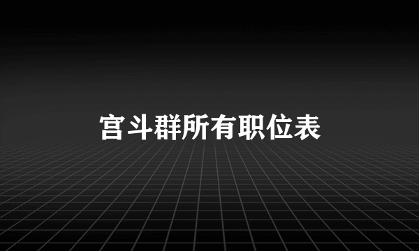 宫斗群所有职位表