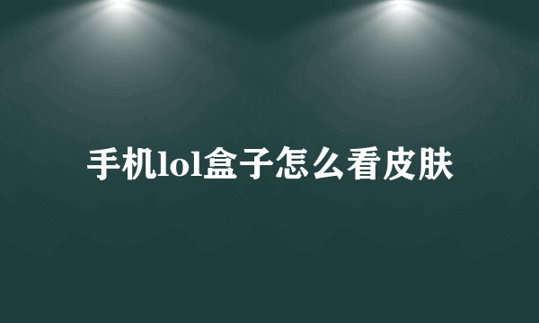 手机lol盒子怎么看皮肤