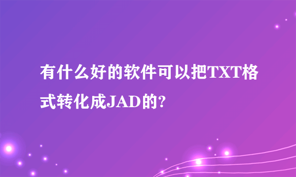 有什么好的软件可以把TXT格式转化成JAD的?