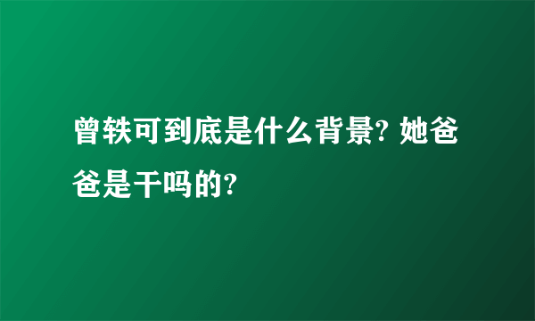 曾轶可到底是什么背景? 她爸爸是干吗的?