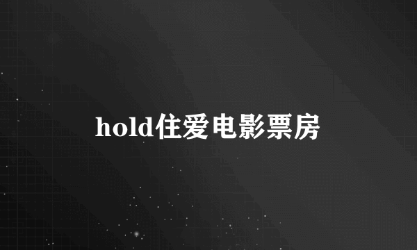 hold住爱电影票房
